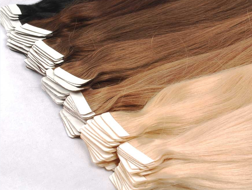 Electric Blue Real Hair Extensions - Tape In Hair Extensions - wide 4